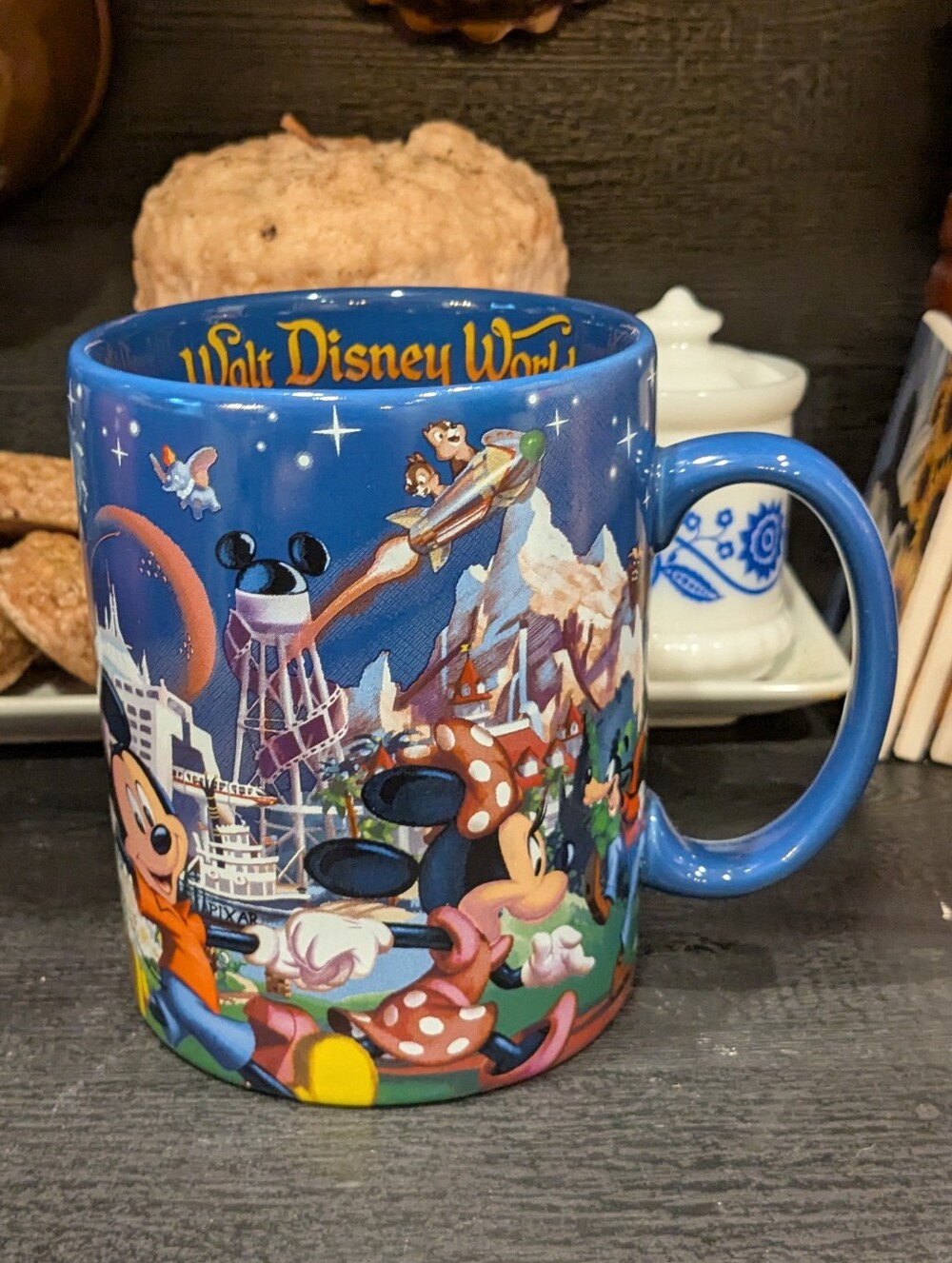 Walt Disney World Jumbo Mug Blue Mickey Minnie Park Icons  22oz - Picture 7 of 7